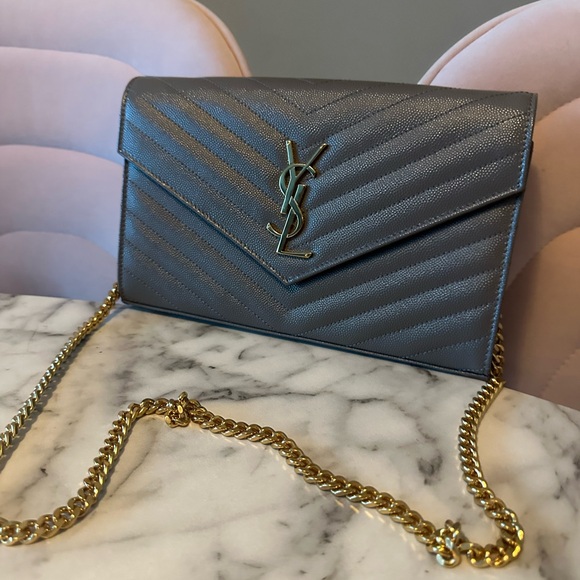 Yves Saint Laurent Handbags - Yves St Laurent wallet chain bag Grey